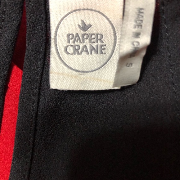 Paper crane Anthropologie two tank tops semi shear women’s size small red black - Picture 12 of 13